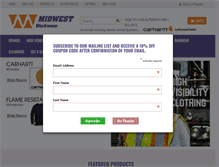 Tablet Screenshot of midwestworkwear.com